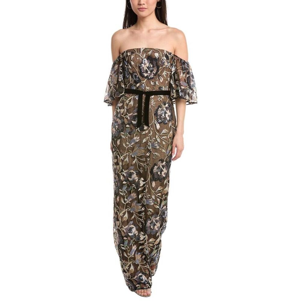 Marchesa Notte Womens  Gown, Black